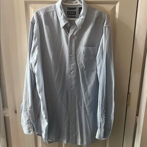 Chaps Men's Light Blue Pinstripe Shirt - XLT